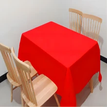 10 件装 PE 纯色矩形桌布，防油，家居、酒店、派对用品