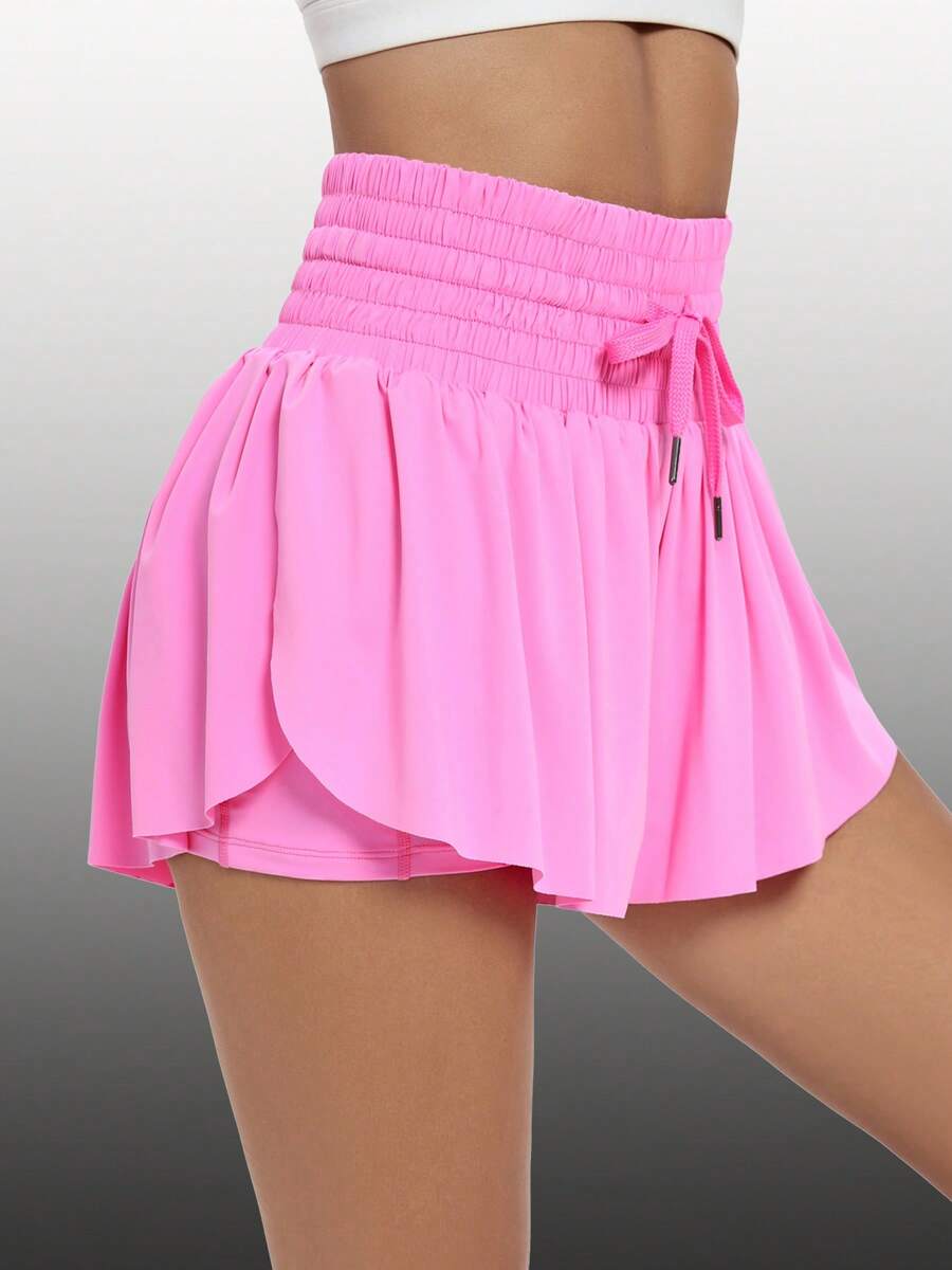 Blaosn Flowy Athletic Shorts For Women High Waisted Gym Yoga Workout Running Sweat Shorts Golf Tennis Skirt Skort Preppy Shorts Cute Clothes Summer - 玫紅色 - 查看 1