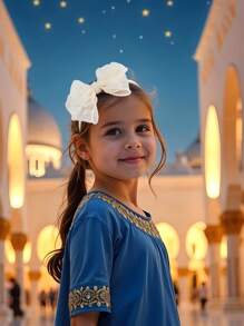 1pc Solid Color Bow Hair Band,Tulle Faux Pearl Headband,Fashion Hair Accessories For Toddlers Kids Daily Use Gifts