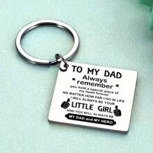 1pc Inspirational Key Chain Gift For Daughter, From Dad And Mom, Remember You Are Braver Than You Think
