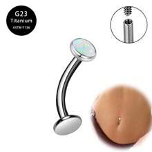 G23 纯钛肚脐环 浮动肚脐环 14G 内螺纹肚脐穿孔首饰 防过敏 - A - 查看 16