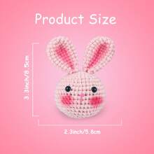 Kit de crochet Jeslon pour débutants, kits d'animaux au crochet, kit de crochet amigurumi pour les débutants, apprenez à crocheter avec des tutoriels vidéo étape par étape, kit de crochet pour débutants pour adultes - petit lapin