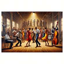 1pc Wooden Frame African American Sugar House Dance Canvas Painting Thickness 2.25cm/0.9inch High Quality Wall Art Print Poster Ready To Hang Wall Picture Decoration Home Gifts, Holiday Gifts, Living Room, Bathroom, Bedroom, Kitchen