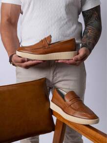 Vittorio Latego Casual Leather Sneakers – Sophistication And Comfort For Your Church Party Day - 威士忌酒 - 查看 4