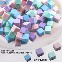 一套100个美甲海绵套装，包含彩色水果软糖美甲海绵和一支握笔，以及用于美甲设计的彩色美甲刷，无异味，适用于美容个人护理、足部、手部和指甲护理。 - 彩色 - 查看 3