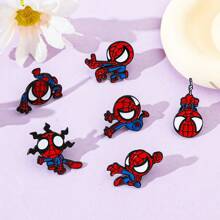 Disney 1/6 szt. Zestaw broszek z postaciami z kreskówek Spersonalizowany do góry nogami Spider-Man Emalia Pin Plecak Odzież Biżuteria Metalowa odznaka Akcesoria Prezenty dla przyjaciół