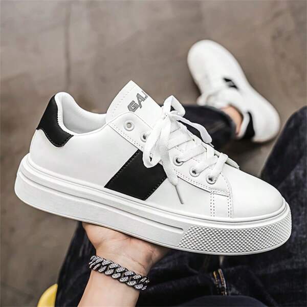 Men's Shoes 2025 New Simple Thick Sole Board Shoes Male Niche Sports Leisure Men's Small White Shoes
