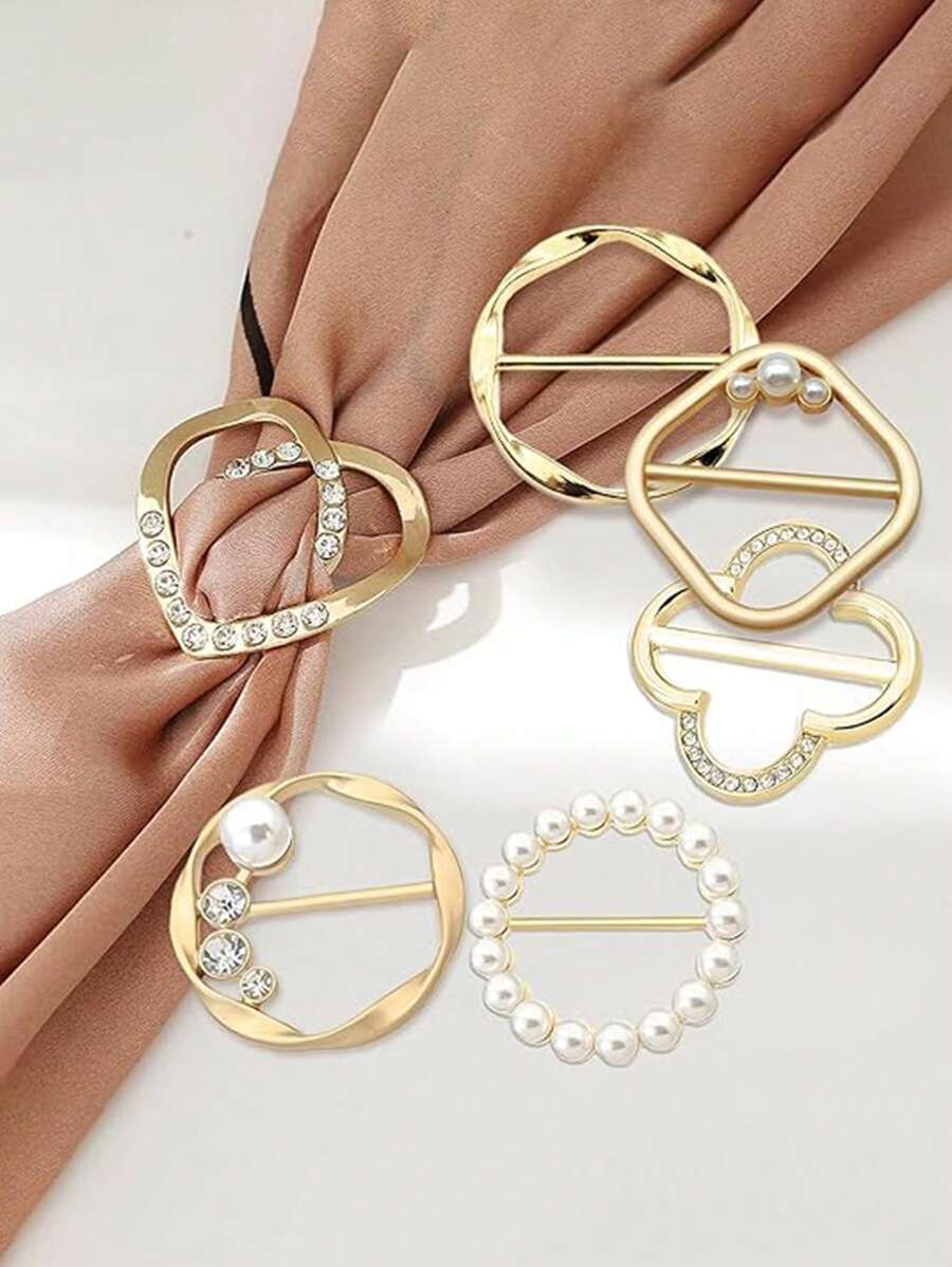 6pcs Women Scarf Clips - Tie Clips, Clothes Corner Clips, Fashion Metal Shirt Clips For Dress