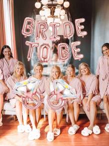 11 件/套玫瑰金新娘装饰套装 - 包括环形气球、新娘横幅、婚礼装饰、单身派对、新娘送礼会、婚礼背景装饰 - 彩色 - 查看 4