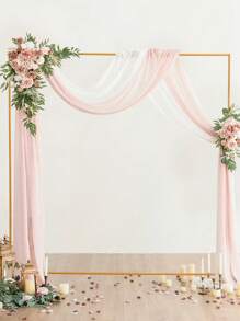 1 Set Square Metal Arch Frame, Can Support Balloon Arch, Suitable For Wedding Decoration, Anniversary Decoration, Birthday Party Backdrop, Baby Shower Decoration, Gender Reveal Party Decoration, Home Decor, Yard Decor, Bachelor Party Decor, Outdoor Lawn Arch Decor, Wedding Decor, Birthday Gift, Birthday Decoration, Fake Flower Arch Decor With Cling Film, Party Favor - Metal Arch - View 3