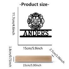 1 szt. personalizowana, fajna metalowa ozdoba strażaka z drewnianą podstawą do dekoracji stołu, modna ozdoba strażaka, prezent dla strażaka, dekoracja domu, dekoracja biura, dekoracja pokoju, dekoracja sypialni