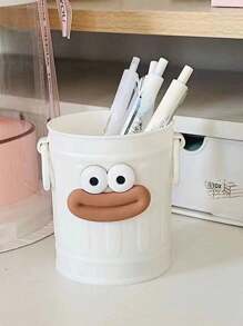 1 件塑料收纳盒，桌面杂物整理器，化妆刷架，学生办公桌垃圾桶，办公室，学习用品 - 彩色 - 查看 11