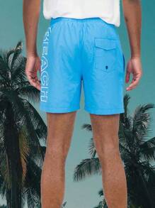 Mens Surf & Beach Print Board Shorts Swim Trunks Mesh Lining Beach Swim Vacation Tropical - Marina - View 4