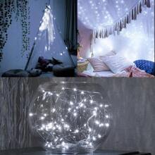 3 Pcs Fairy Lights Battery Operated String Lights - 6.56ft 20 LED Mini String Lights Wire Firefly Lights For Vases Mason Jars DIY Crafts Plants Table Centerpieces Wedding(Cool White/Warm White) - White - View 8