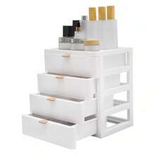 kangten Desktop Storage Box 4-Layer Makeup Jewelry Box/ Office Desk Organizer W/ Drawer - White - View 4