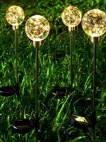 1 pièce Lumière solaire sur chemin avec globe en cristal - Pour le jardin, la terrasse et les occasions festives