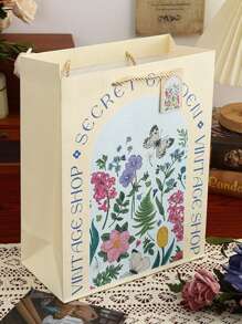 6件复古礼品手提袋母亲节情人节礼物包装袋复古轻奢白牛皮压花礼品袋生日礼物包装纸袋高颜值女神节手提袋 - 彩色 - 查看 15