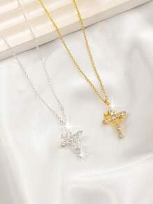 1 件 S925 纯银和皇冠旋转诞生石项链，适合女士，情人节、订婚、求婚的优雅奢华礼物，附精美礼盒 - 項鍊 - 查看 10