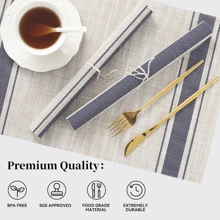 Rectangular Placemat Kit For Table Setting Placemat Dinner Sousplast 30x45cm - Navy Blue - View 5