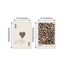 1/2 件复古墙壁艺术画豹纹猎豹帆布印刷画，卧室、客厅或办公室的奢华装饰，幸运中性海报，送给她的学院风礼物，无框 - 彩色 - 查看 12