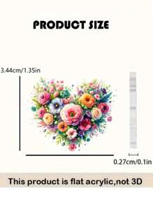 1 Pair Of 2D Acrylic Heart-Shaped Flower Earrings, Women's Fashionable Pendant Earrings, Suitable For Mother's Day, Christmas, Valentine's Day As Gifts, Suitable For Daily Wear,Mom,Mother,Mother's Day,Gift