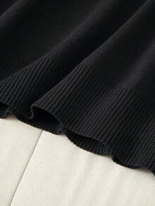 GIGOGOU 女士基础款休闲短袖针织T恤，夏季黑色 - 黑色 - 查看 7