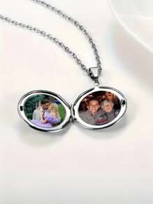 Collar personalizado con colgante de foto en caja, collar con colgante de foto, collar de foto, collar personalizado, collar conmemorativo, regalo conmemorativo de aniversario
