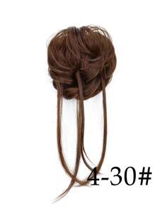 Synthetic Heat Resistance Fiber Elastic Straight Hair Messy Bun Hairpieces Scrunchie Black Blonde Brown Natural Fake Hair Chignon Band Updo Donut For Women Girls Daily Holiday Use - Multicolor - View 9