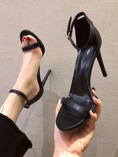 Tacones de una tira,tacones altos de mujer, tacones con tira espagueti, a la moda y cómodos