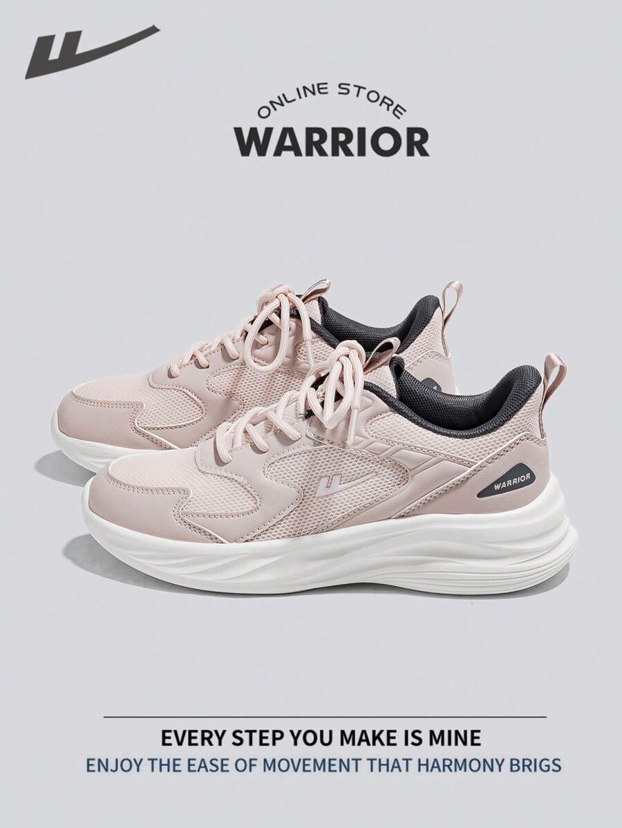 WARRIOR 女士时尚复古运动鞋，轻便透气跑步鞋，适合春夏穿着，简约休闲风格，四季皆宜，耐穿舒适，软底白色运动鞋