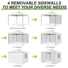 CAROMA Pabellón 3x3 impermeable estable plegable Pabellón 3x3 profesional con 4 paneles laterales Pabellón de jardín Pérgolas de jardín plegable Protección UV 50+ Tienda de fiesta para playa Boda Camping, Gris