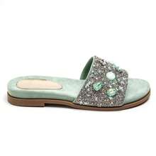 Pantuflas casuales con correas decorativas, diseño ergonómico de plantilla - Verde - Ver 3