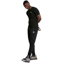 11 Degrees Pantalon long noir mince pour hommes