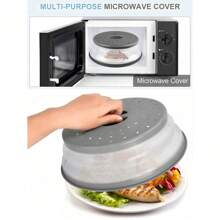 Tapa antisalpicaduras de microondas de silicona, tabla de escurridor de comida y frutas, cubierta de alimentos para microondas, tapa para plato de microondas, accesorio esencial de cocina, apto para lavavajillas