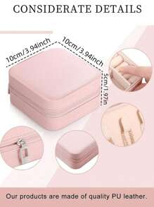 1pc Portable Jewelry Case Small Jewelry Boxes For Women Simple Home Jewelry Organizer Travel Organizer Fine Mini Storage Box For Earrings Jewelry Zipper Case For Earrings Rings Necklaces Bracelets Portable Makeup Bag Cute Cosmetic Bag Back To School Essential Unforgettable Holiday Gifts Bridesmaid Gifts And Travel Essentials Double-Layer Portable Mini Display Storage Case Mother's Day