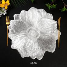 1 件/4 件/6 件加厚圆形不对称向日葵形状餐垫，耐热防滑厨房餐垫，酒店和餐厅装饰