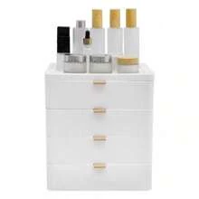 kangten Desktop Storage Box 4-Layer Makeup Jewelry Box/ Office Desk Organizer W/ Drawer - White - View 7