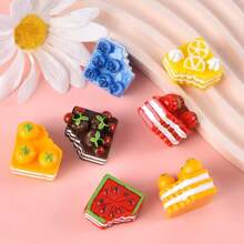 10件仿真卡通蛋糕咬合树脂配件批发，手工DIY工艺品，手机壳，冰箱贴材料 - 彩色 - 查看 3