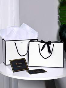 1/2/3sets, Large Paper Gift Bags - Comes With Tissue Paper And Greeting Cards - Valentine's Day Gift Bags - Portable Gift Bags With Handles - (Suitable For Women's Bridesmaids, Birthdays, Valentine's Day, Wedding Parties, Graduation Ceremony, Mother's Day)