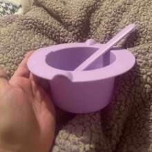 1 个硅胶蜡熔化碗、耐热蜡加热器硅胶内碗（紫色）、1 个硅胶蜡刮刀、易清洁硅胶蜡加热碗、硅胶蜡锅蜡熔化碗 - 彩色 - 查看 3