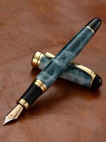 [Customized] Laser Engraved Pen Holder, 1pc Elegant Customized Fountain Pen With 0.5mm Fine Nib, High-Quality Electroplated Craftsmanship, Smooth Writing Experience, Refillable Ink Cartridge, Includes 30pcs 2.6mm Ink Cartridges, Great Daily Writing/Calligraphy Gift For Coworkers, Family, Back To School, Valentine's Day, Christmas, Father's Day, Teacher's Day, Thanksgiving, Christmas, Mother's Day, Birthday, Personalized Gifts - Multicolor - View 30