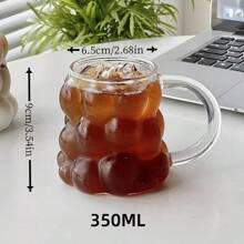 Cốc thủy tinh hình quả nho sáng tạo 350ml, cốc cà phê thủy tinh kiểu Ý thời trang làm bằng thủy tinh borosilicate cao cấp, an toàn với lò vi sóng và máy rửa chén, thích hợp đựng cà phê, latte, sữa, nước ép và nhiều loại khác - Ly thủy tinh đựng nho có tay cầm - Xem 3