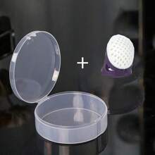 1pc Dustproof Makeup Sponge Storage Box, Rectangular Or Round Cosmetic Organizer, Cosmetic Accessory For Women, Portable Accessories Storage