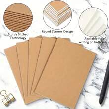 10pcs Vintage Brown Mini Pocket Notepad - Ideal For Students And Professionals - Multicolor - View 5