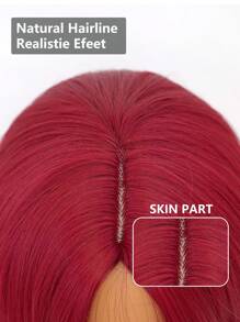 clouder Burgundy Long Hair Wavy Synthetic Wig Women Fashion Red Wig Natural Look Lightweight Breathable Center Parted Bangs Natural Look Heat Resistant Wig Braided Fiber Daily Party Use Elegant Fashion Wig Costume Wig Cosplay 34 Inch