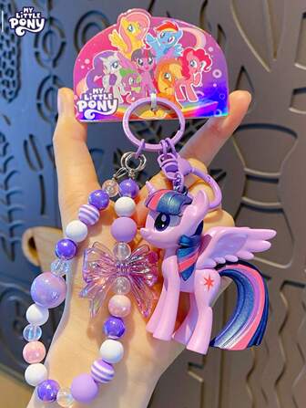 1 pieza Llavero colgante con cuentas de  Pinkie Pie, Rainbow Dash, Twilight Sparkle, adecuado para útiles escolares, decoración de bolsos, regalo para amigos, familiares, colegas, dije acrílico, para usar en todas las estaciones, regalos de fiesta, boda, cumpleaños, graduación, decoración escolar, sorpresa escolar, decoración de dormitorio, regreso a clases