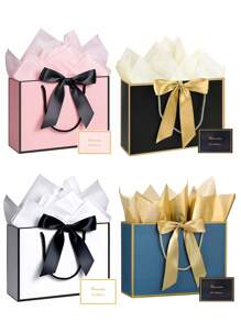 1/2/3sets, Large Paper Gift Bags - Comes With Tissue Paper And Greeting Cards - Valentine's Day Gift Bags - Portable Gift Bags With Handles - (Suitable For Women's Bridesmaids, Birthdays, Valentine's Day, Wedding Parties, Graduation Ceremony, Mother's Day)