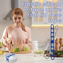 1pc Silicone Lunch Box Lid Strap, Reusable Universal Lid Fixing Band, Pot Lid Box Tableware Fastener - Multicolor - View 5