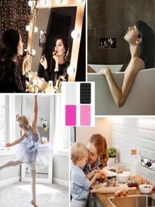 1/2/3/4pcs硅胶吸盘方形单面硅胶吸盘多功能手机皮套硅胶手机吸盘支架 - 彩色 - 查看 6