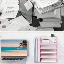 Organizer a 5 livelli in cartone per documenti con portafile, scatola di archiviazione per la scrivania e organizer per forniture per ufficio, accessori per la scrivania e area di lavoro, forniture scolastiche, back to school